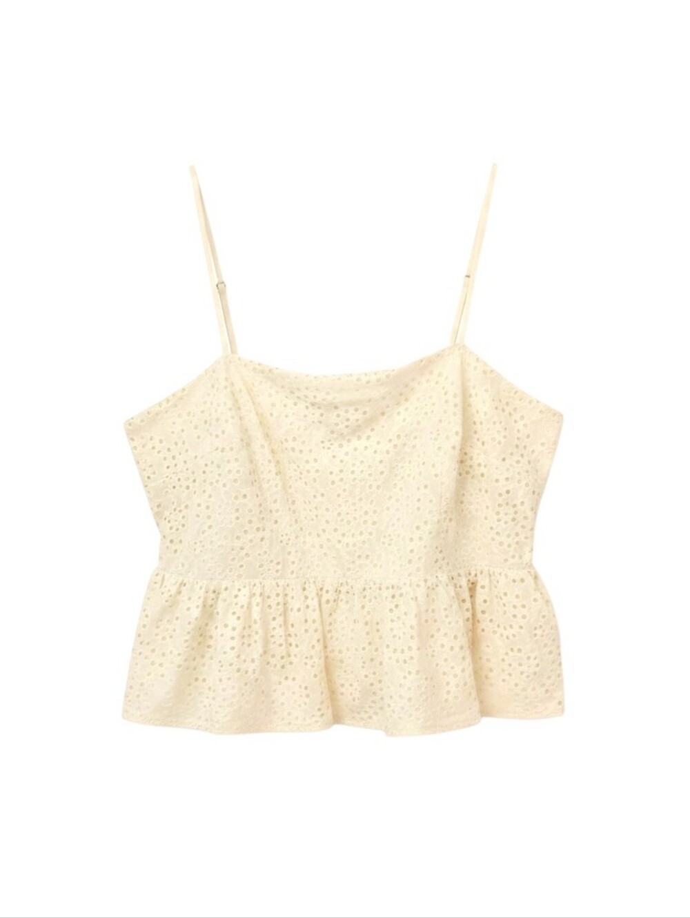 A New Day Cream Eyelet Camisole Style Top XL NWT